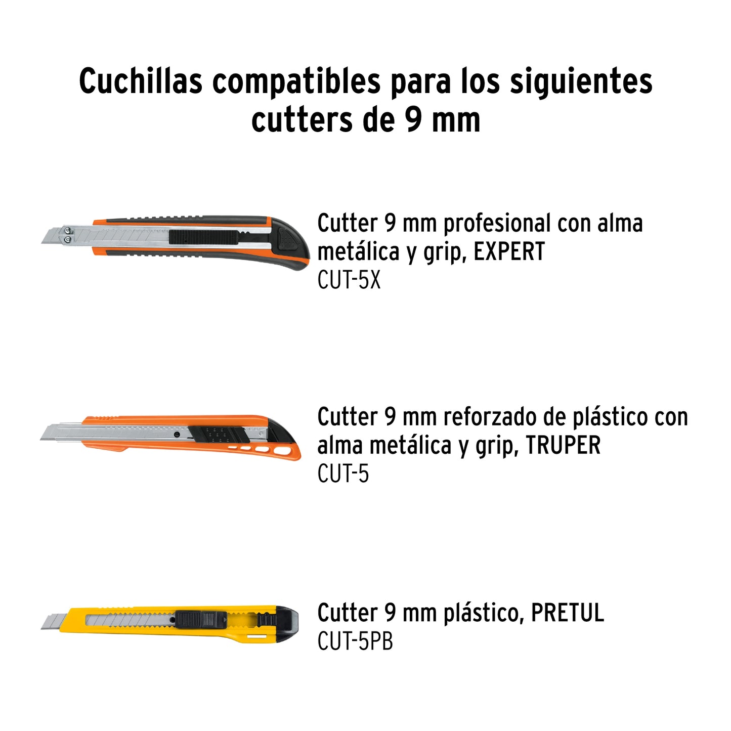 Estuche con 10 cuchillas SK4 de 9 mm para cutter, TRUPER 16962