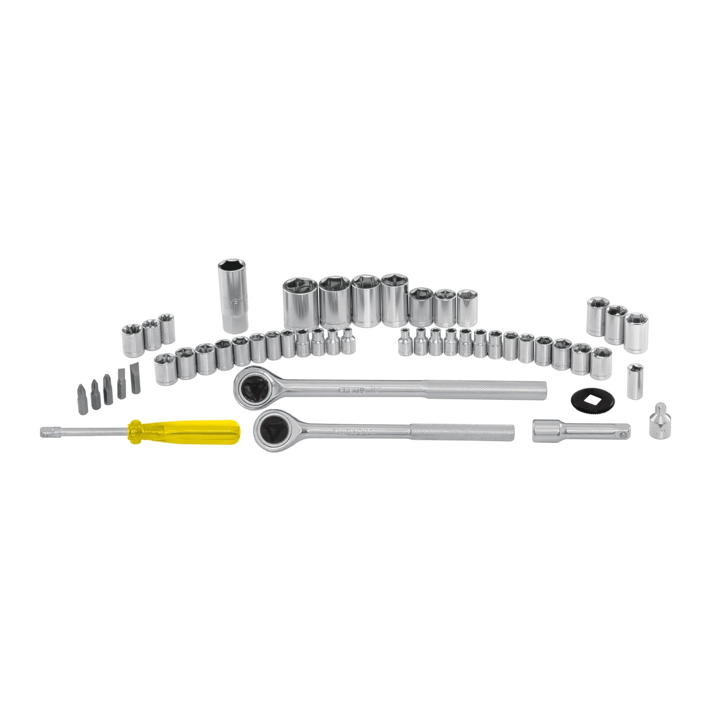 Juego 51 herramientas 1/4", 3/8" y 1/2" p/mecánico, PRETUL 24219