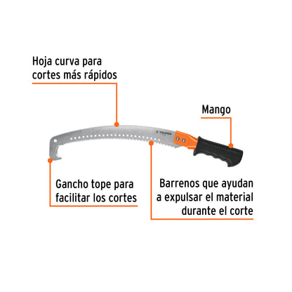 Serrucho de poda 16´´  c/gancho TRUPER  Ref: STP-16X