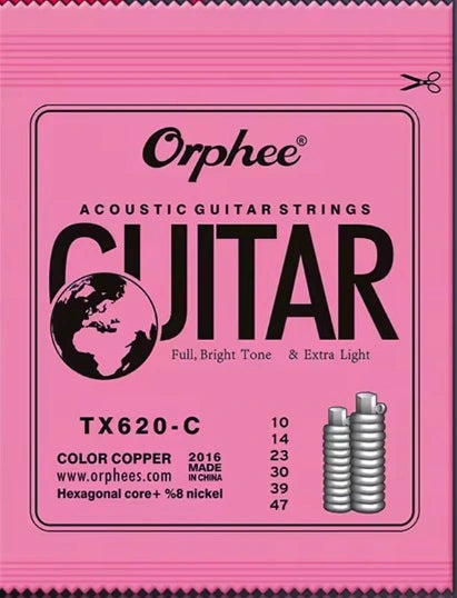 Encordado para guitarra Acústica( Electro acústica) Orphee Ref. TX620-C