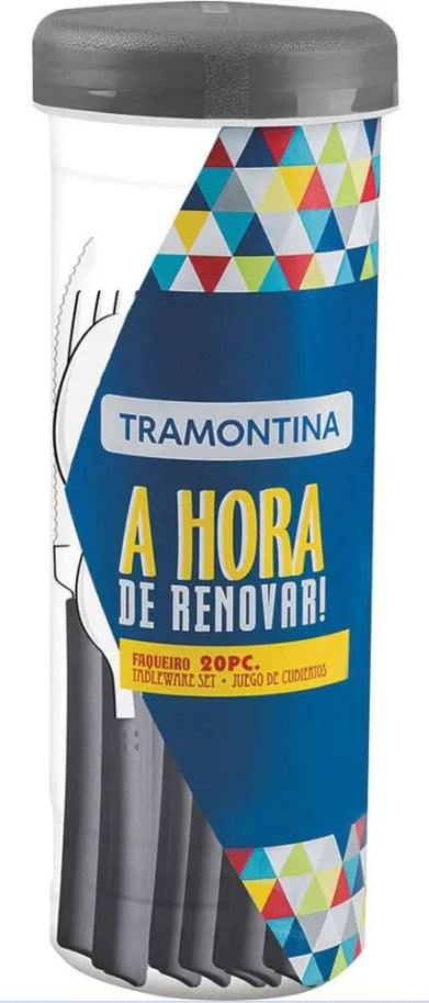 Cubiertos Tramintina juego de 20 piezas gris Brisa Grafite Ref. 23198/657