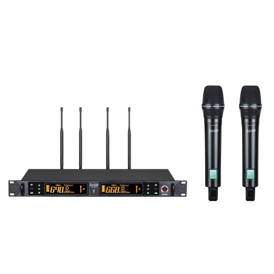 Kit micrófonos UHV-822M PRO DJ inalámbricos