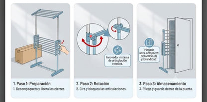 CS3875 Tendedero tubular plegable