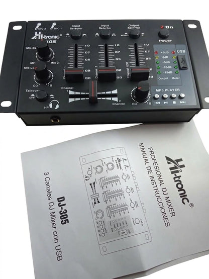 Mixer de 3 canales con USB  Hi-tronic Ref. DJ-305