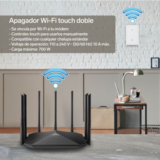 Apagador Wi-Fi* touch doble SHOME-110