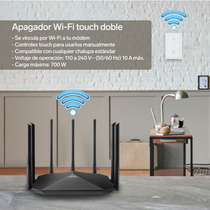 Apagador Wi-Fi* touch doble SHOME-110