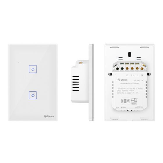 Apagador Wi-Fi* touch doble SHOME-110