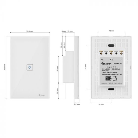 Apagador Wi-Fi touch SHOME-111