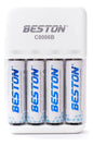 Cargador Beston BST-C8006B + 4 Pilas AA Recargables 1500mAh 1.2V
