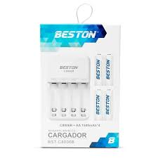 Cargador Beston BST-C8006B + 4 Pilas AA Recargables 1500mAh 1.2V