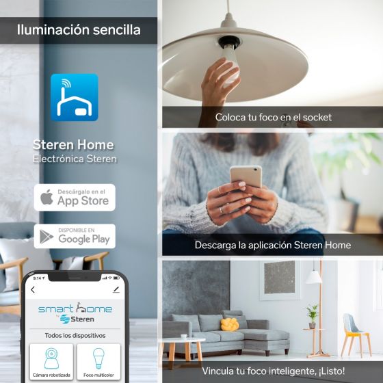 Bombillo LED Wi-Fi RGB+W multicolor de 10 W SHOME-120 Steren