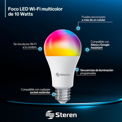 Bombillo LED Wi-Fi RGB+W multicolor de 10 W SHOME-120 Steren