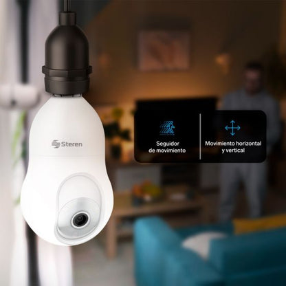 Cámara de seguridad Wi-Fi* 3 Mpx robotizada con seguidor de movimiento para socket
