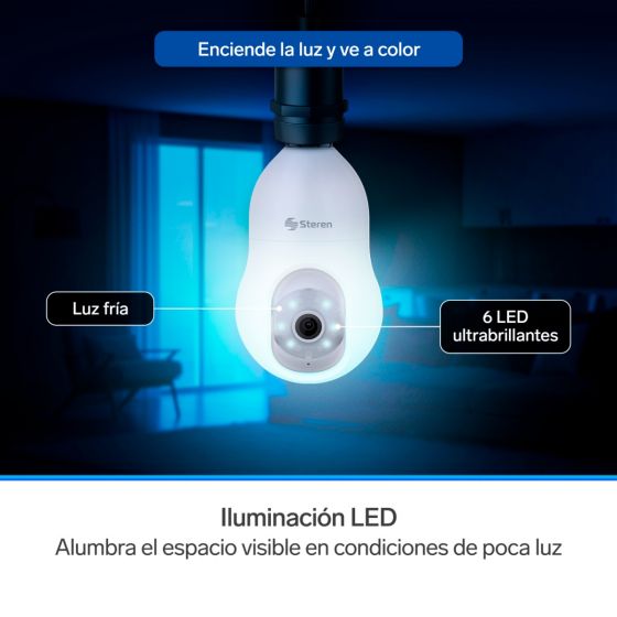 Cámara de seguridad Wi-Fi* 3 Mpx robotizada con seguidor de movimiento para socket