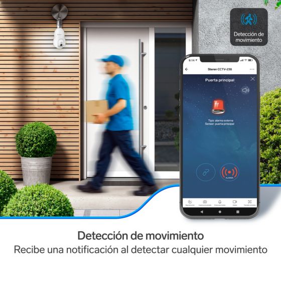 Cámara de seguridad Wi-Fi* 3 Mpx robotizada con seguidor de movimiento para socket