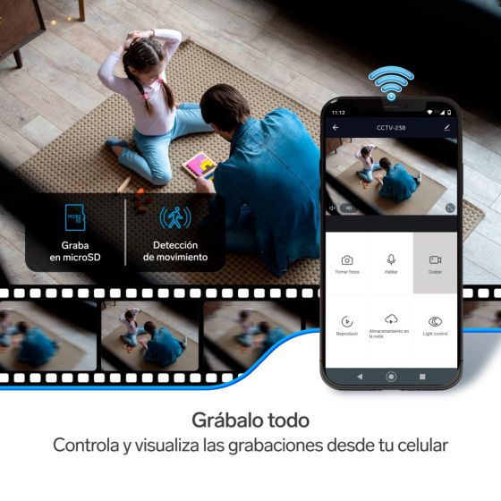 Cámara de seguridad Wi-Fi* 3 Mpx robotizada con seguidor de movimiento para socket