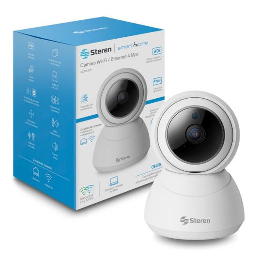 Cámara de seguridad Wi-Fi* / Ethernet 4 MPx robotizada con seguidor de movimiento, doble banda