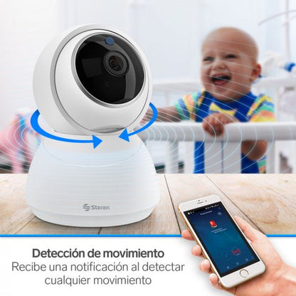 Cámara de seguridad Wi-Fi* / Ethernet 4 MPx robotizada con seguidor de movimiento, doble banda