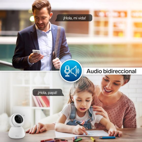 Cámara de seguridad Wi-Fi* / Ethernet 4 MPx robotizada con seguidor de movimiento, doble banda