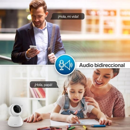 Cámara de seguridad Wi-Fi* / Ethernet 4 MPx robotizada con seguidor de movimiento, doble banda