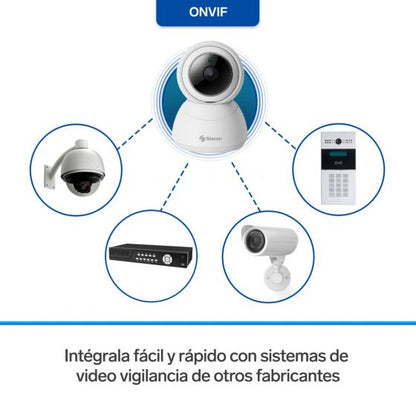Cámara de seguridad Wi-Fi* / Ethernet 4 MPx robotizada con seguidor de movimiento, doble banda