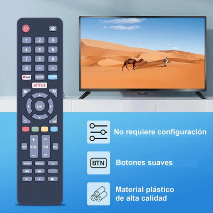 Control Remoto Compatible Con Challenger, Hyundai, Simply, Jvc, Visivo Rm C3283, Ad1603, Smart Tv Repuesto, Reemplazo