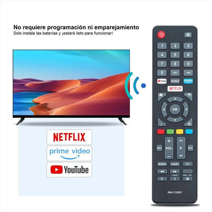 Control Remoto Compatible Con Challenger, Hyundai, Simply, Jvc, Visivo Rm C3283, Ad1603, Smart Tv Repuesto, Reemplazo