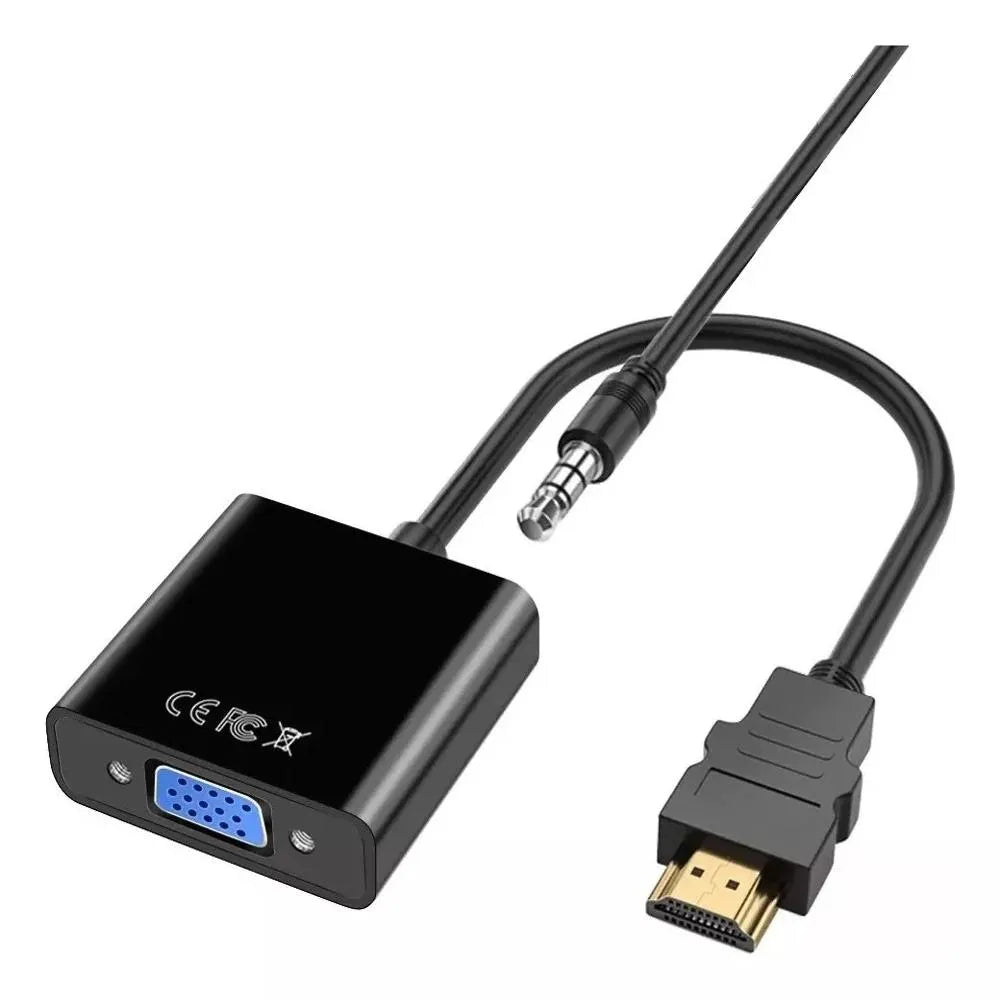 Convertidor Hdmi A Vga + Audio 3.5 Stereo