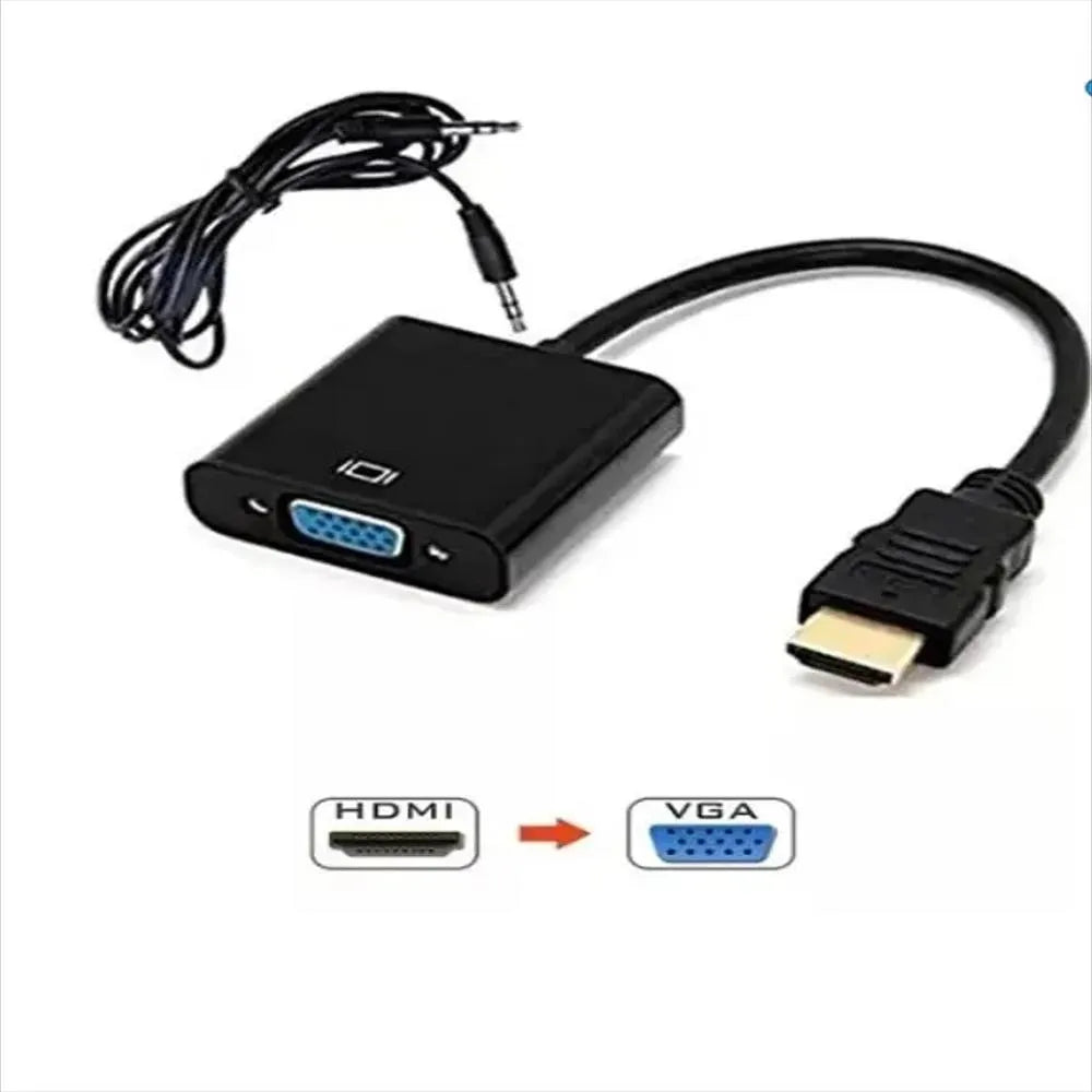 Convertidor Hdmi A Vga + Audio 3.5 Stereo