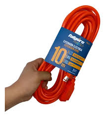 Extensión Eléctrica 10 Metros Naranja Fulgore Uso Industrial Fulgore