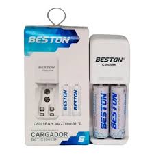 Cragador pilas AA, AAA Y 9V con pilas AA beston