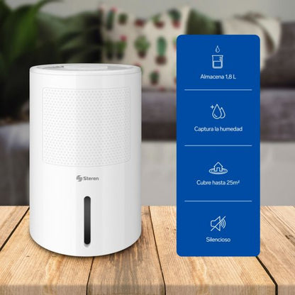 Deshumidificador electrónico con tanque de 1.8 L