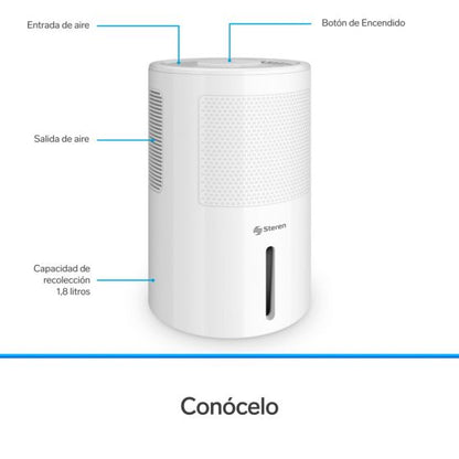 Deshumidificador electrónico con tanque de 1.8 L