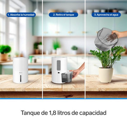 Deshumidificador electrónico con tanque de 1.8 L