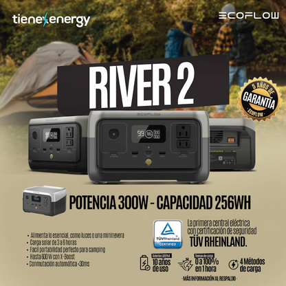 Estación de Energía Portátil Ecoflow RIVER 2 600W Potencia - 256Wh Capacidad