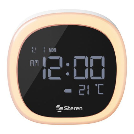 Reloj despertador digital, con termómetro y luz de noche CLK-270 Steren