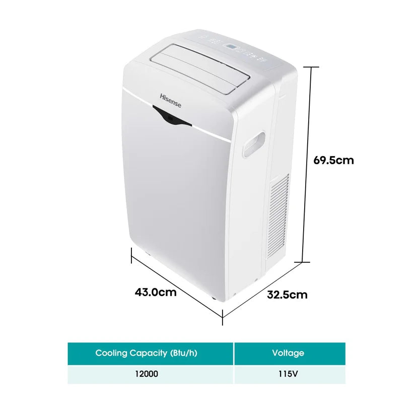 Aire acondicionado portatil 12.000 BTU  con gas Ecológico R32 Hisense Ref: AP-12CW1RNPS20