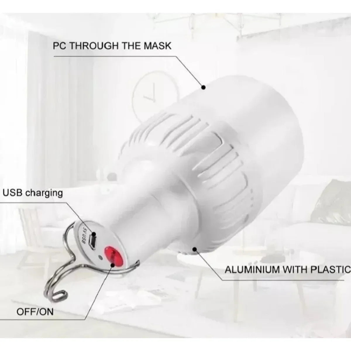 Bombillo Led Recargable Lampara De Emergencia